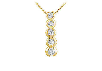 Diamond Journey Pendant  14K Yellow Gold - 0.50 CT Diamonds