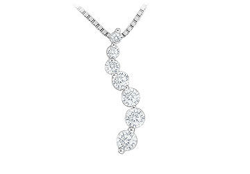 Diamond Journey Pendant  14K White Gold - 0.50 CT Diamonds