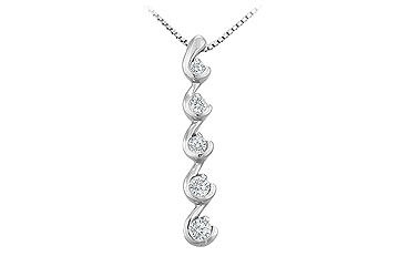 Diamond Journey Pendant  14K White Gold - 0.25 CT Diamonds
