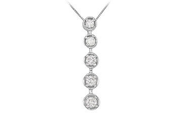 Diamond Journey Pendant  14K White Gold - 0.75 CT Diamonds