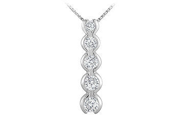Diamond Journey Pendant  14K White Gold - 1.00 CT Diamonds