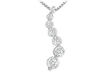 Diamond Journey Pendant  14K White Gold - 1.50 CT Diamonds