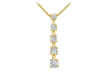 Diamond Journey Pendant  14K Yellow Gold - 1.00 CT Diamonds