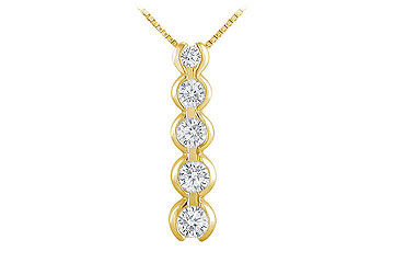 Diamond Journey Pendant  14K Yellow Gold - 1.00 CT Diamonds