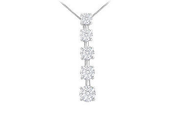 Diamond Journey Pendant  14K White Gold - 1.50 CT Diamonds