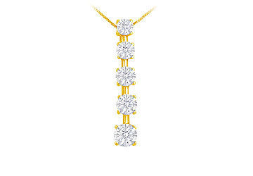 Diamond Journey Pendant  14K Yellow Gold - 1.50 CT Diamonds