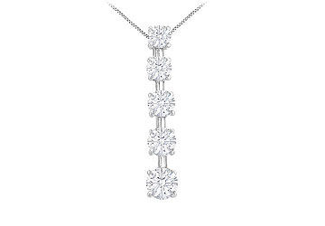 Diamond Journey Pendant  14K White Gold - 2.00 CT Diamonds