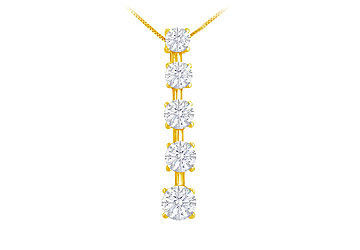Diamond Journey Pendant  14K Yellow Gold - 2.00 CT Diamonds