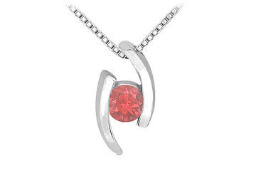 Ruby Pendant  14K White Gold - 0.25 CT TGW