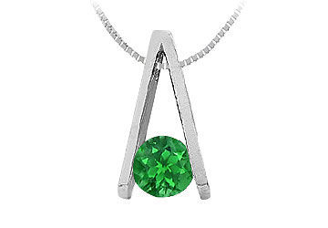 Emerald A Pendant  14K White Gold - 0.75 CT TGW