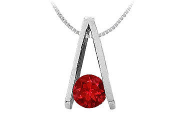Ruby A Pendant  14K White Gold - 0.75 CT TGW