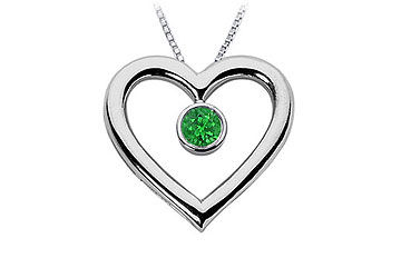 Emerald Heart Pendant  14K White Gold - 0.50 CT TGW