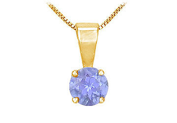 Tanzanite Solitaire Pendant  14K Yellow Gold - 1.00 CT TGW