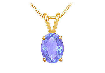 Tanzanite Solitaire Pendant  14K Yellow Gold - 1.00 CT TGW