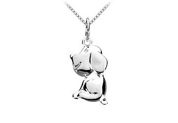 Sterling Silver Charming Animal Dog Charm Pendant