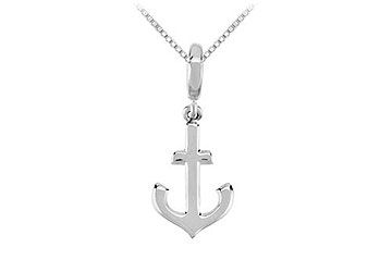 Sterling Silver Petite Anchor Charm Pendant