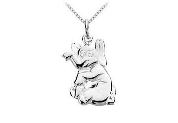 Sterling Silver Charming Animal Elephant Charm Pendant