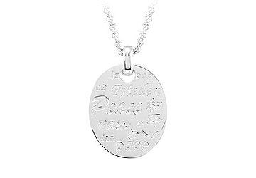 Peace Necklace with Diamond  Sterling Silver Rhodium Plate
