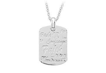 Faith 18 Inches Necklace with Diamond  Sterling Silver Rhodium Plate