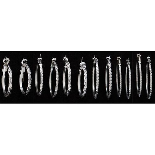 Hoop Earrings-Silver Plated Case Pack 12