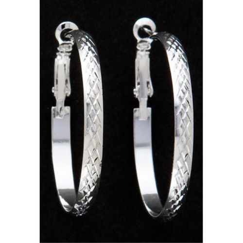 Hoop Earrings-Silver Plated Case Pack 12