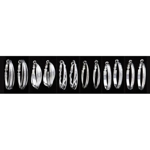 Hoop Earrings-Silver Plated Case Pack 12