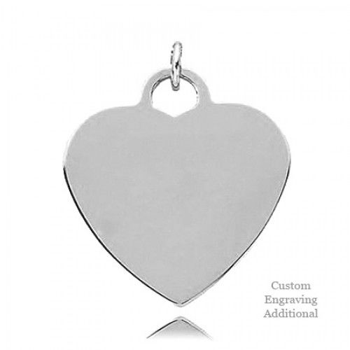 Sterling Silver Posh Mommy Engravable Polished Heart Pendant  23.00x24.00mm