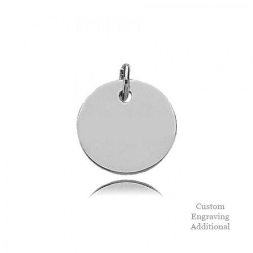 Sterling Silver Posh Mommy Engravable Polished Round Pendant 12.70mm