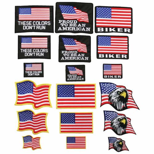 Live To Ride&trade; 18pc Embroidered Flag Patch Set
