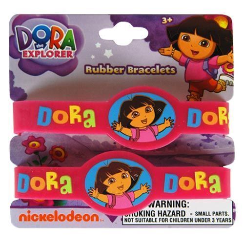 Dora 2Pk Rubber Bracelets On Card Case Pack 288