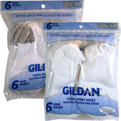 Gildan, Boys White No Show Socks, Asst. Case Pack 30