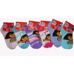Girls Dora Flowers Low Cut Socks Size 6-8 Case Pack 120