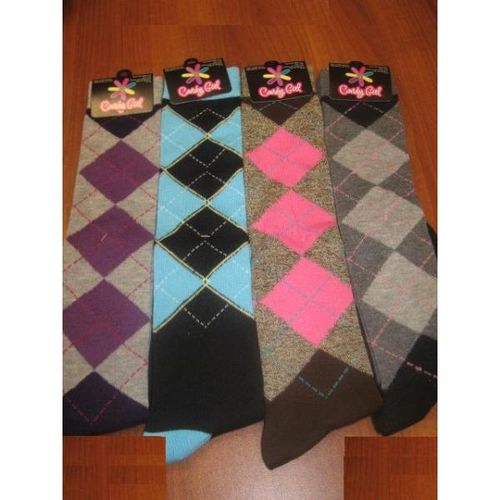 Ladies Argyle Knee Hi Socks Case Pack 120