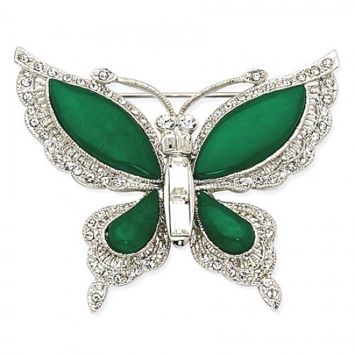 Ladies Rhodium Plating Jackie Kennedy Butterfly Pin -40 X 40mm