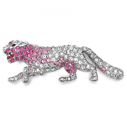 Ladies Rhodium Plating Jackie Kennedy Panther Pin -10 X 40mm