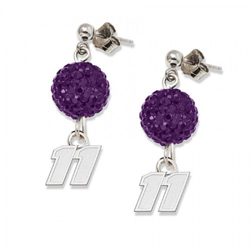 Crystal Number 11 Earrings in Sterling Silver - Post W/ Back - Round Shape