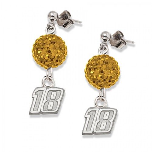 Crystal Number 18 Earrings in Sterling Silver - Friction Backs - Round Shape