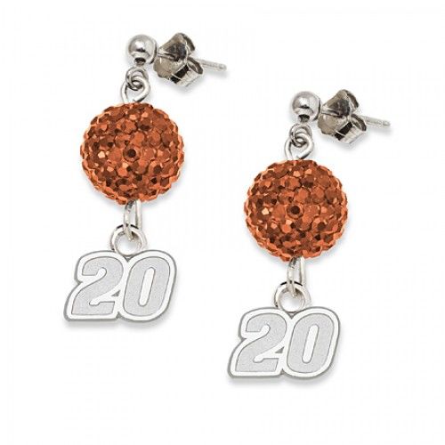 Crystal Number 20 Earrings in Sterling Silver - Post W/ Backs - Round Shape