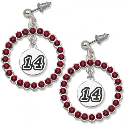 Crystal Number 14 Earrings in Base - Post W/ Back - Round - Women - Appealing
