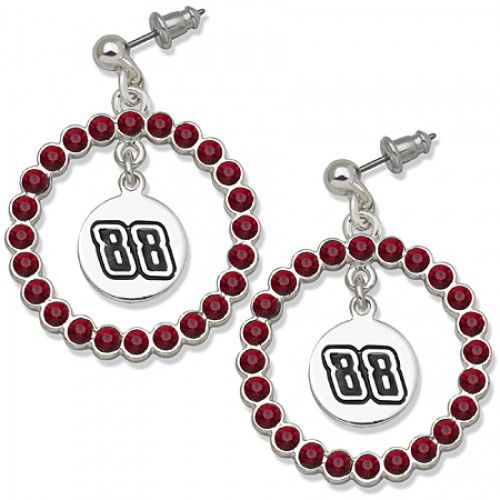 Crystal Number 88 Earrings in Base - Post with Backs - Round - Women - Cute