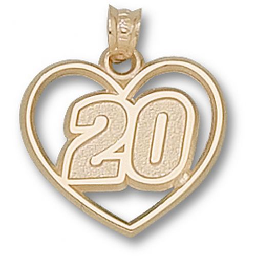 Officially Licensed Gold Plating Joey Logano ""20"" Nascar Heart Pendant