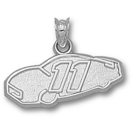 14k White Gold Officially Licensed Denny Hamlin ""#11"" Nascar Car Pendant