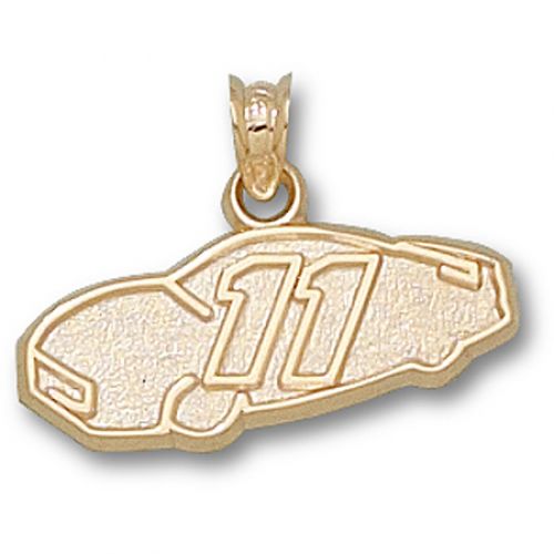 Gold Plated Officially Licensed Denny Hamlin ""#11"" Nascar Car Pendant