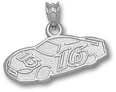 10k White Gold Officially Licensed Greg Biffle ""#16"" Nascar Car Pendant