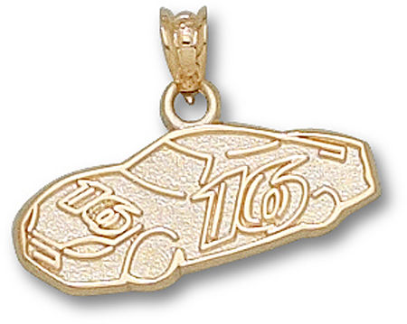 14k Yellow Gold Officially Licensed Greg Biffle ""#16"" Nascar Car Pendant