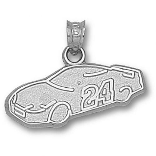 10k White Gold Officially Licensed Jeff Gordon ""#24"" Nascar Car Pendant