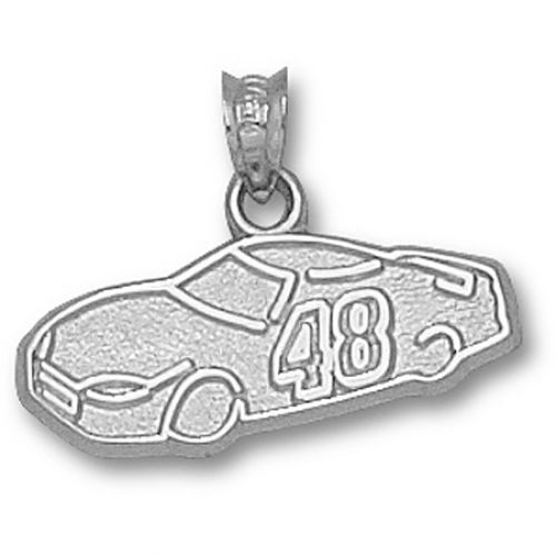 10k White Gold Officially Licensed Jimmie Johnson ""#48"" Nascar Car Pendant