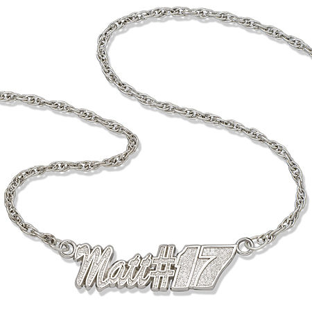 Sterling Silver Driver Matt Kenseth #17 Nascar Necklace - ""Matt #17