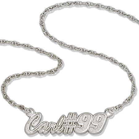 Sterling Silver Driver Carl Edwards #99 Nascar Necklace - ""Carl #99