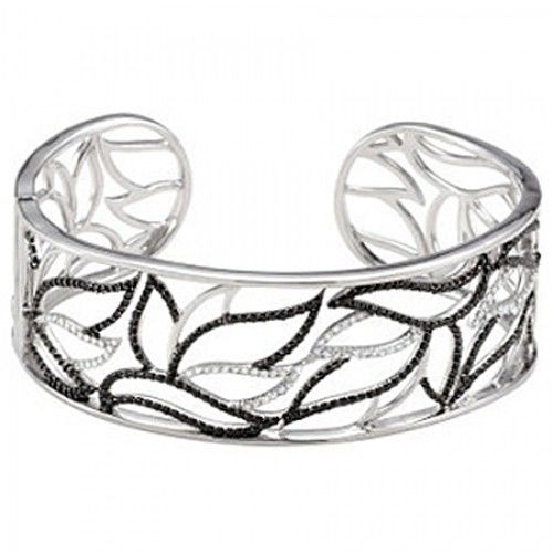 Round Shape Spinel and Diamond Bracelet in Sterling Silver - Pretty